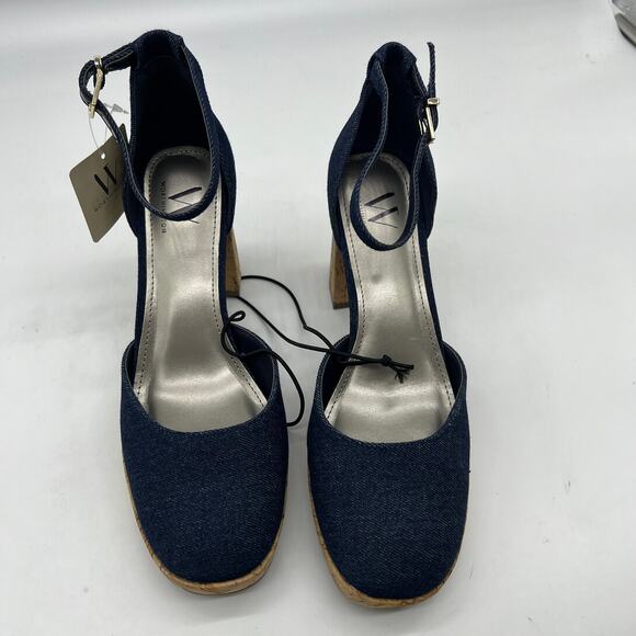 Worthington Womens Panama Block Heel Pumps Denim Size 9.5M - Picture 2 of 12